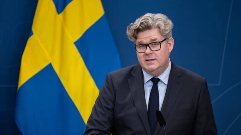 Justitieminister Gunnar Strömmer presskonferens om att skärpta straff
