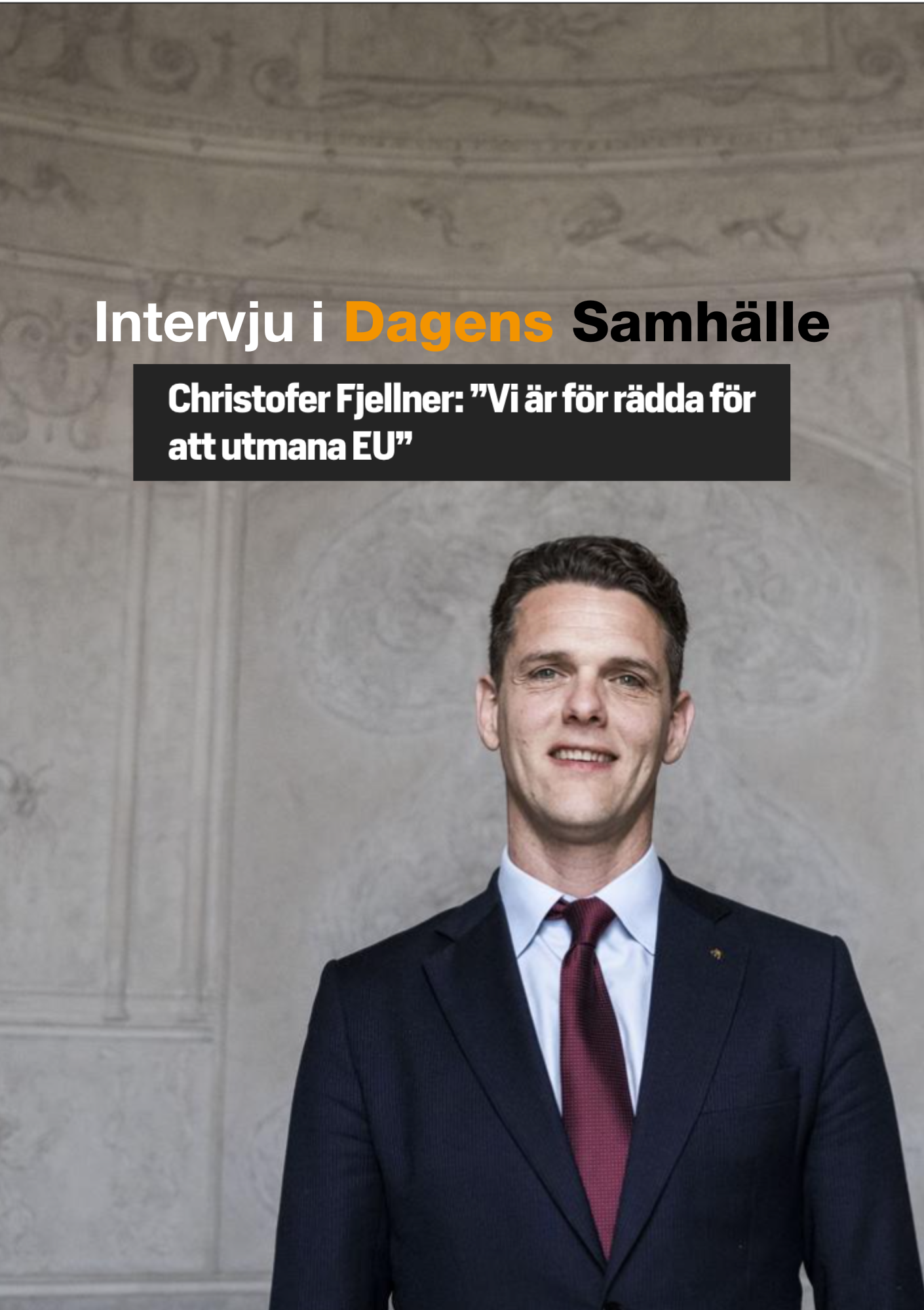 Intervju i Dagens Samhälle med Christofer Fjellner